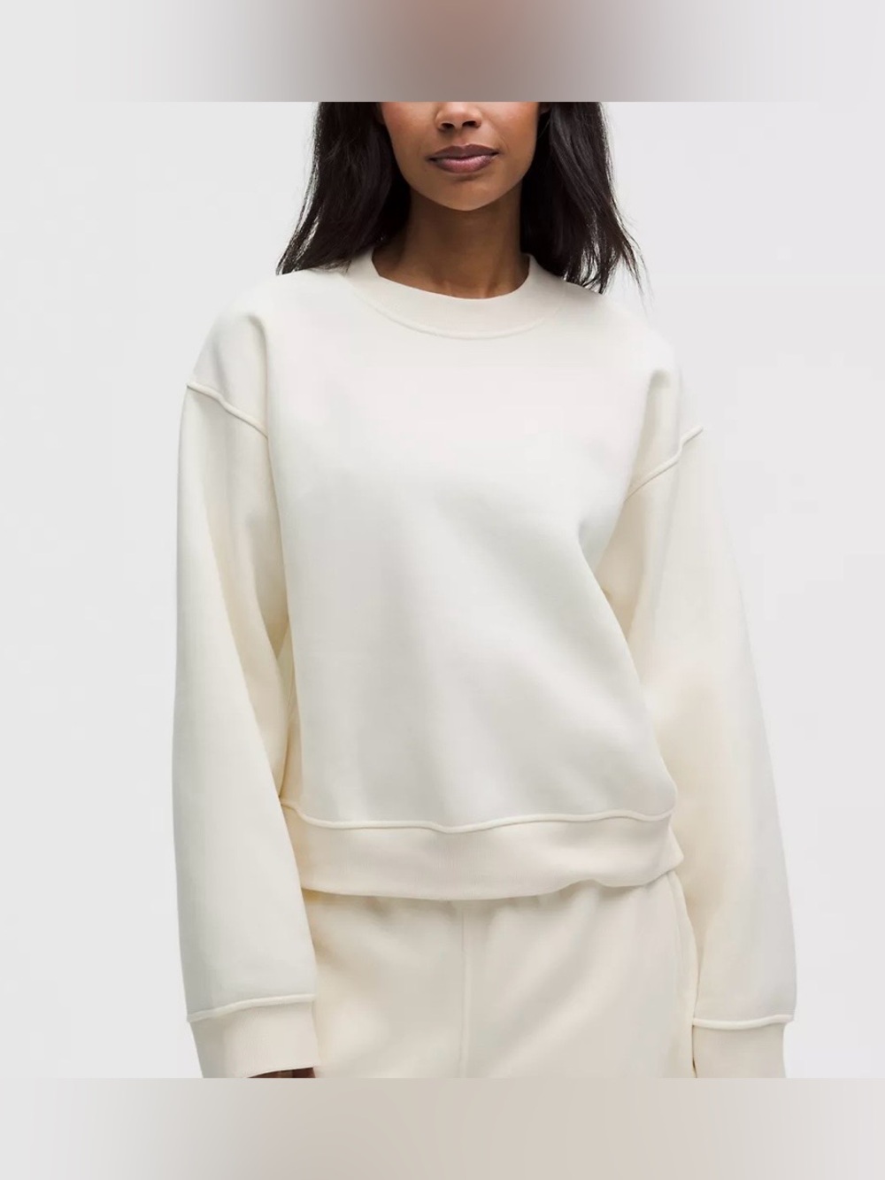 lululemon Women's Steady State Oversized Crew in the color Light Ivory size xs